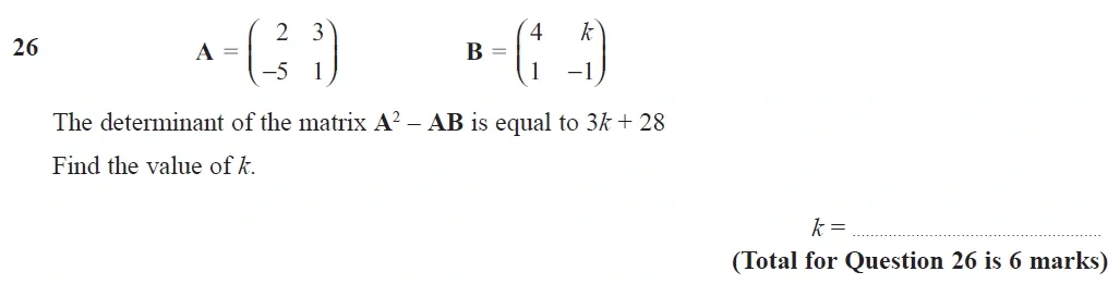 Question 26 - Edexcel IGCSE Maths Past Papers - B Calculator June 2019 - Paper 1