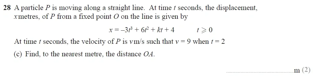 Question 28(c) - Edexcel IGCSE Maths Past Papers - B Calculator June 2019 - Paper 1