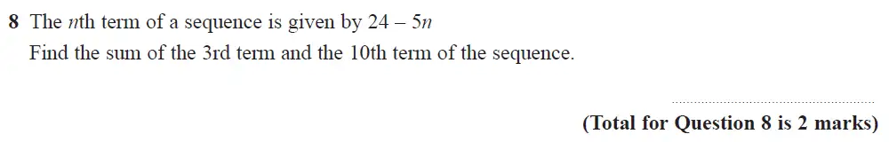 Question 09 - Edexcel IGCSE Maths Past Papers - B Calculator June 2019 - Paper 1