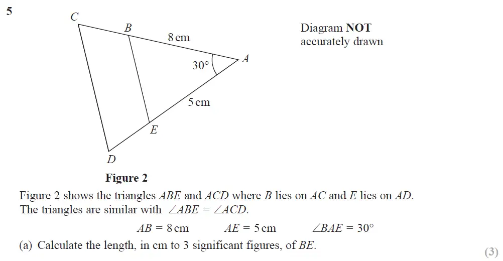 Question 14 - Edexcel IGCSE Maths Past Papers - B Calculator June 2019 - Paper 2