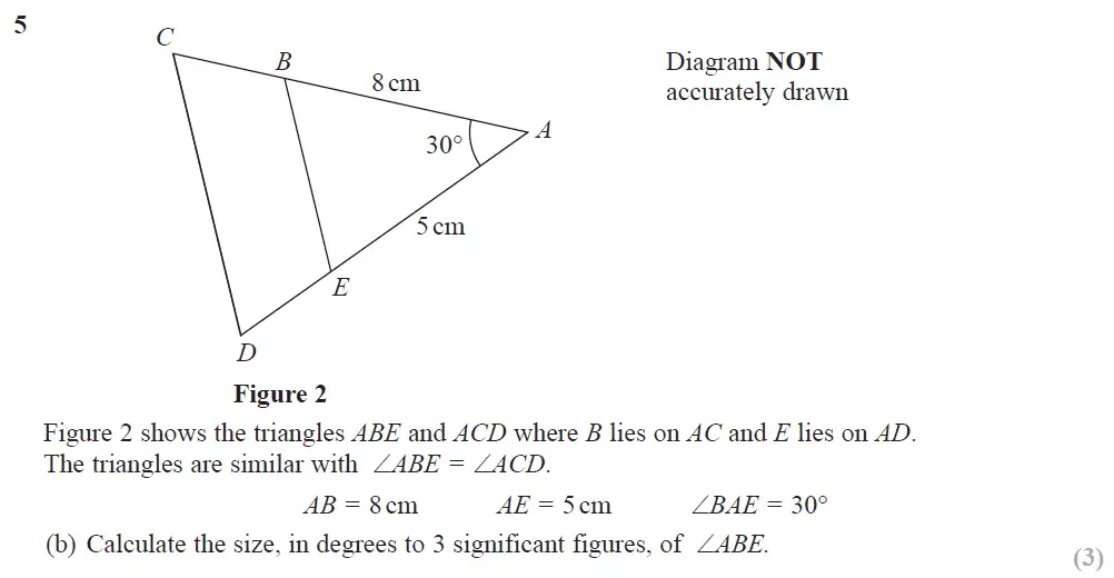 Question 15 - Edexcel IGCSE Maths Past Papers - B Calculator June 2019 - Paper 2