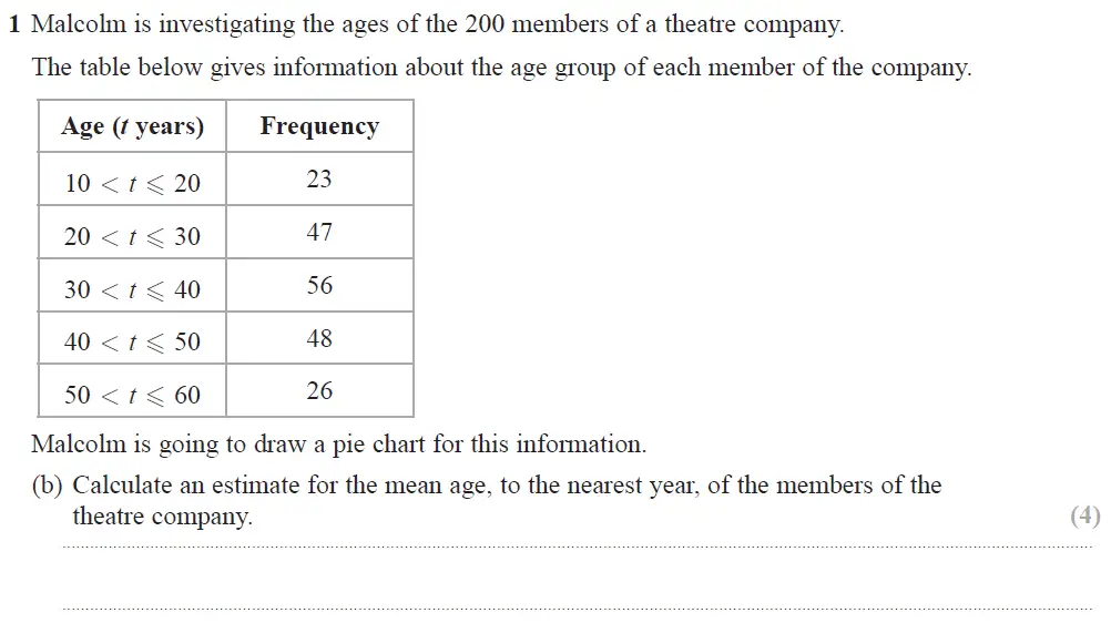 Question 02 - Edexcel IGCSE Maths Past Papers - B Calculator June 2019 - Paper 2