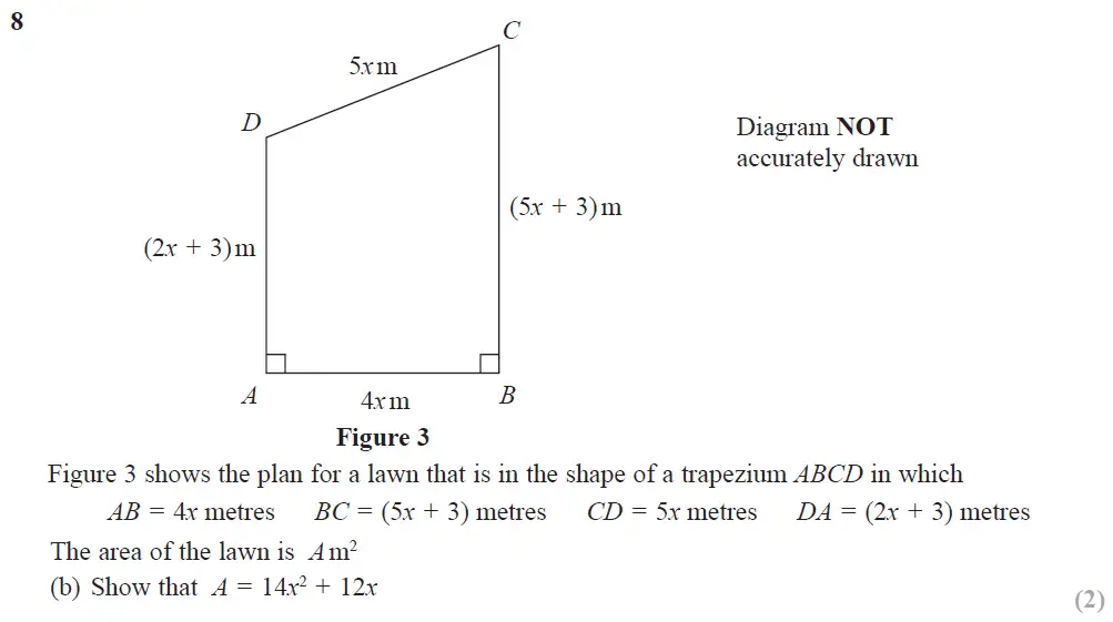 Question 22 - Edexcel IGCSE Maths Past Papers - B Calculator June 2019 - Paper 2