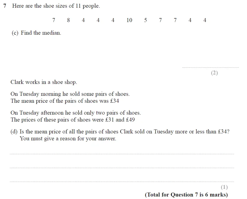 Question 11 - Edexcel IGCSE Maths Past Papers - Foundation Calculator June 2019 - Paper 1