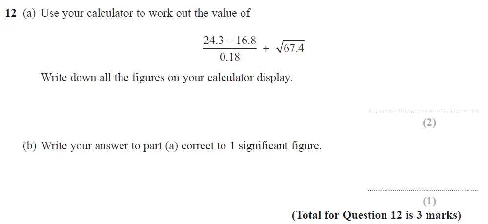 Question 19 - Edexcel IGCSE Maths Past Papers - Foundation Calculator June 2019 - Paper 1