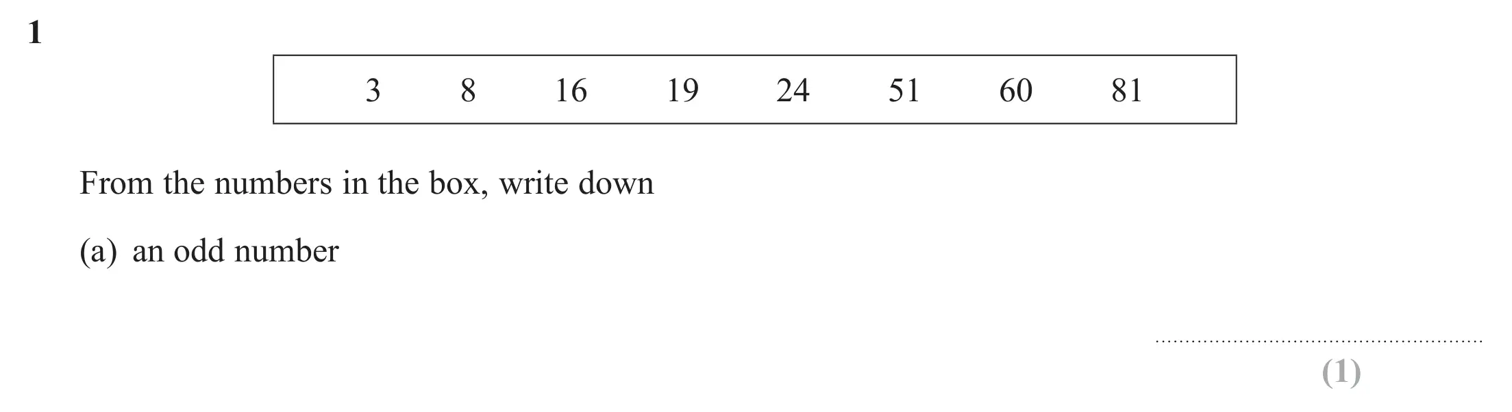 Question 1(a) - Edexcel IGCSE Maths Past Papers - Foundation Calculator June 2019 - Paper 1