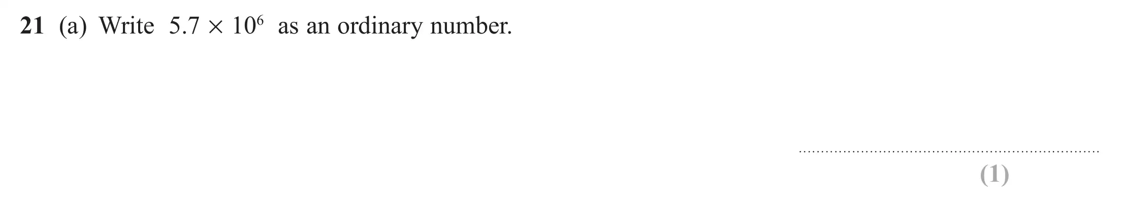 Question 21(a) - Edexcel IGCSE Maths Past Papers - Foundation Calculator June 2019 - Paper 1