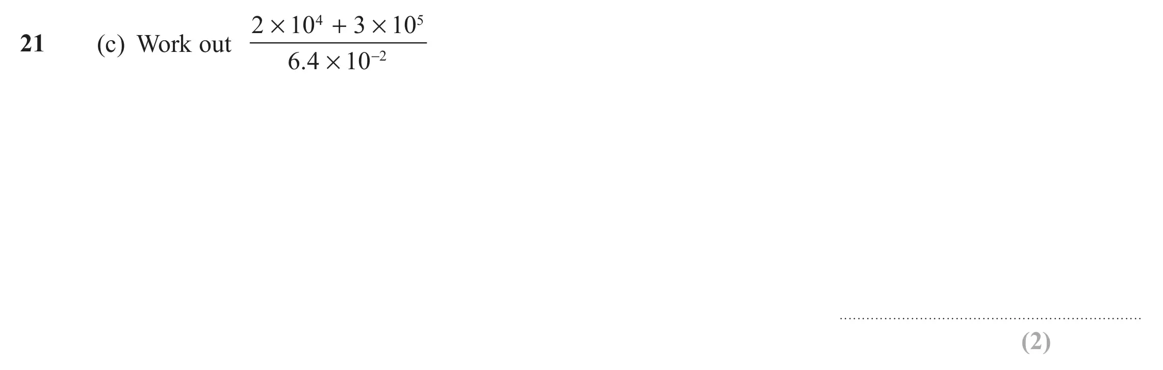 Question 21(c) - Edexcel IGCSE Maths Past Papers - Foundation Calculator June 2019 - Paper 1
