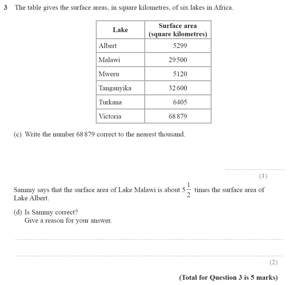 Question 04 - Edexcel IGCSE Maths Past Papers - Foundation Calculator June 2019 - Paper 1