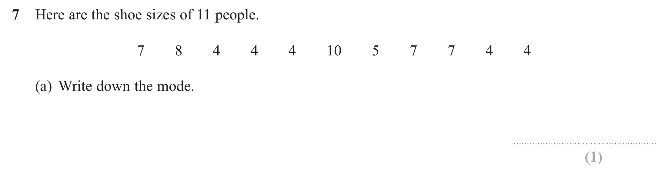 Question 7(a) - Edexcel IGCSE Maths Past Papers - Foundation Calculator June 2019 - Paper 1