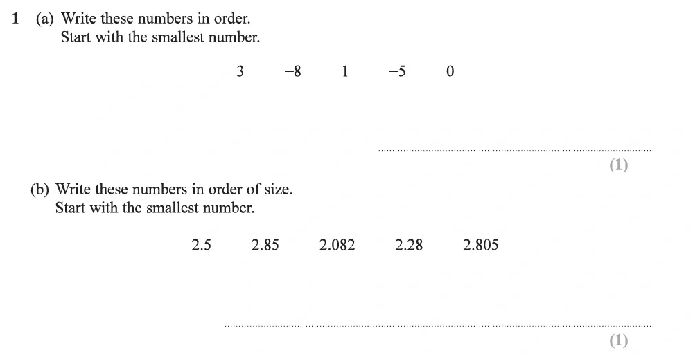 Question 01 - Edexcel IGCSE Maths Past Papers - Foundation Calculator June 2019 - Paper 2