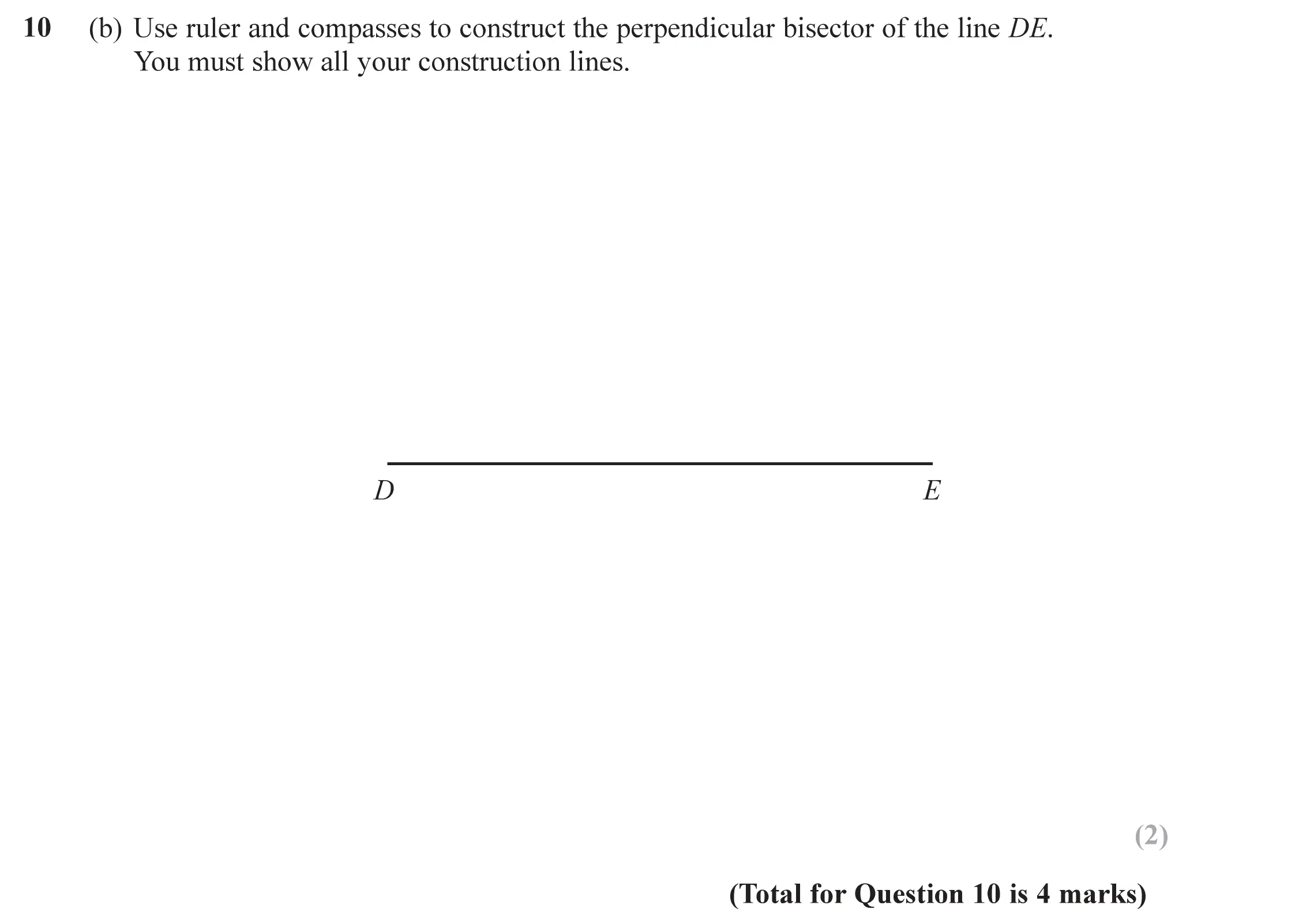 Question 10(b) - Edexcel IGCSE Maths Past Papers - Foundation Calculator June 2019 - Paper 2