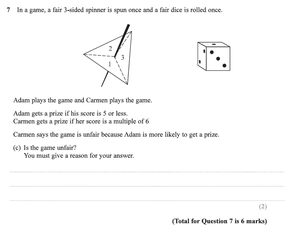 Question 15 - Edexcel IGCSE Maths Past Papers - Foundation Calculator June 2019 - Paper 2
