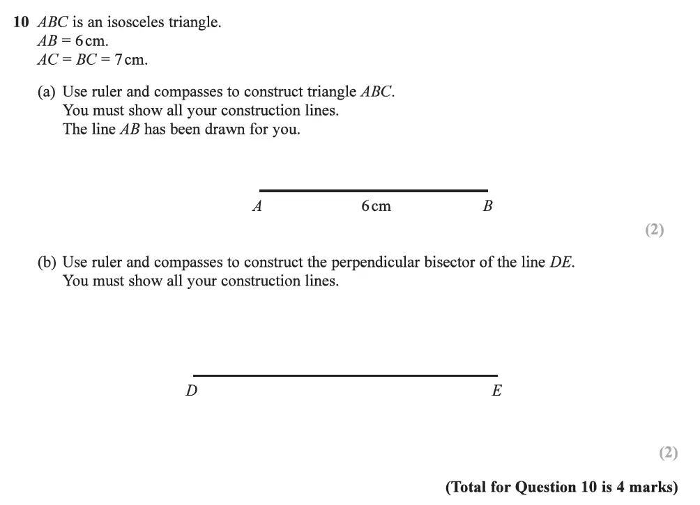Question 19 - Edexcel IGCSE Maths Past Papers - Foundation Calculator June 2019 - Paper 2