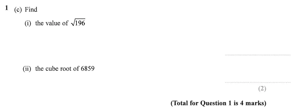 Question 02 - Edexcel IGCSE Maths Past Papers - Foundation Calculator June 2019 - Paper 2