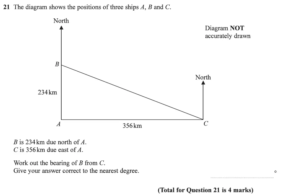 Question 33 - Edexcel IGCSE Maths Past Papers - Foundation Calculator June 2019 - Paper 2