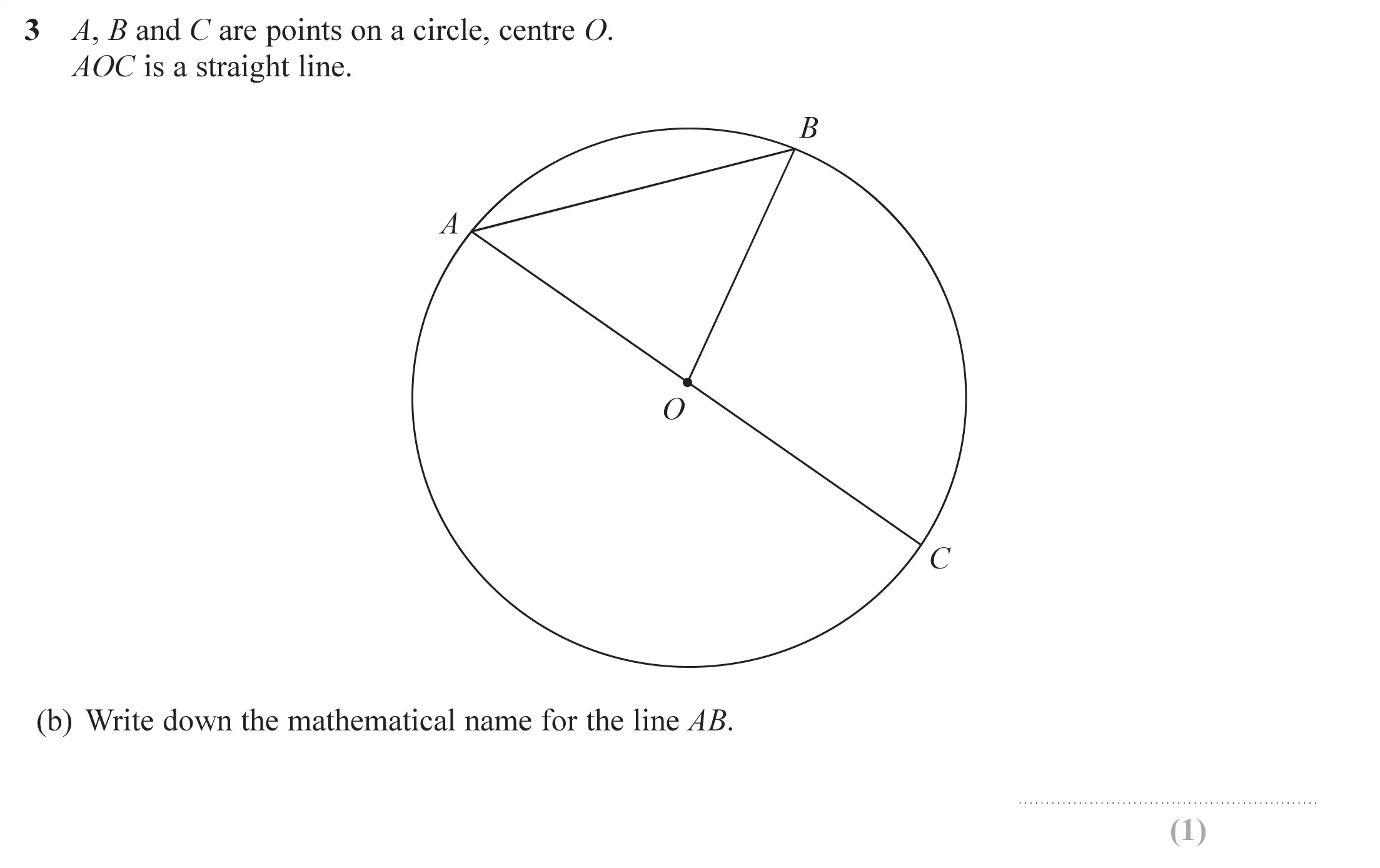 Question 3(b) - Edexcel IGCSE Maths Past Papers - Foundation Calculator June 2019 - Paper 2