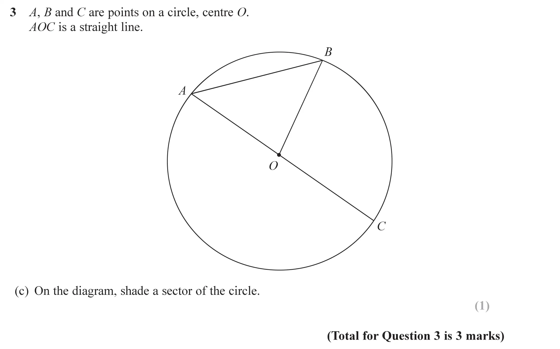 Question 3(c) - Edexcel IGCSE Maths Past Papers - Foundation Calculator June 2019 - Paper 2