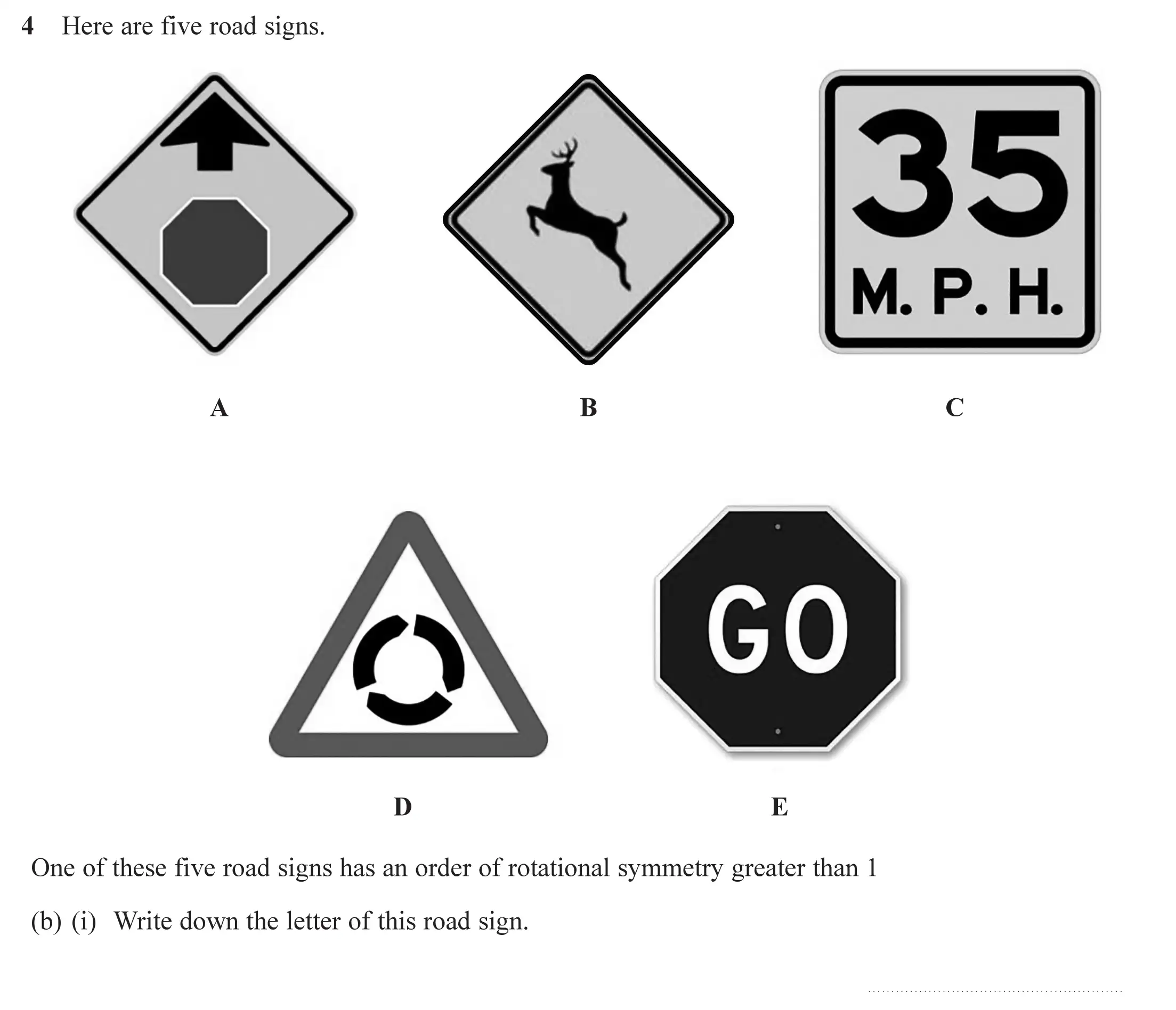 Question 4(b)(i) - Edexcel IGCSE Maths Past Papers - Foundation Calculator June 2019 - Paper 2
