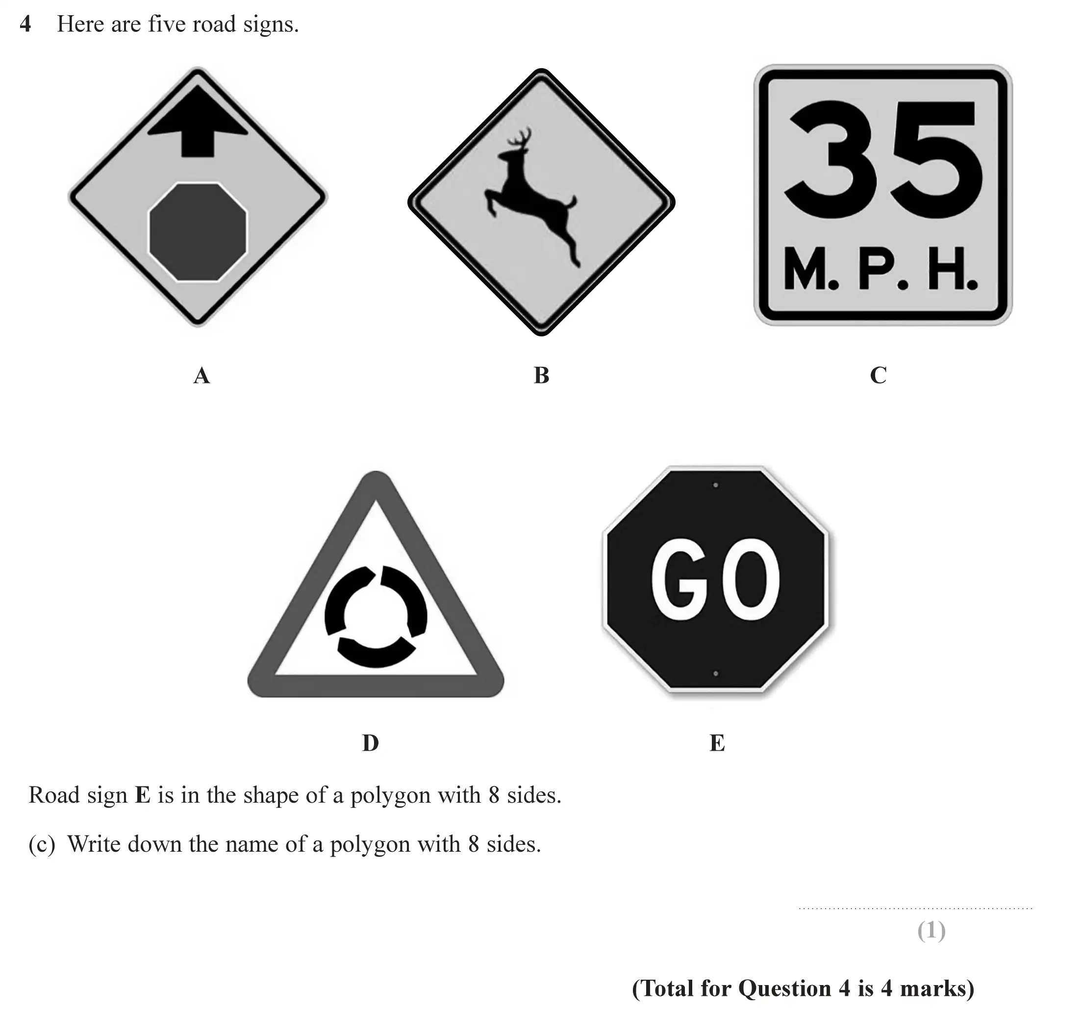 Question 4(c) - Edexcel IGCSE Maths Past Papers - Foundation Calculator June 2019 - Paper 2