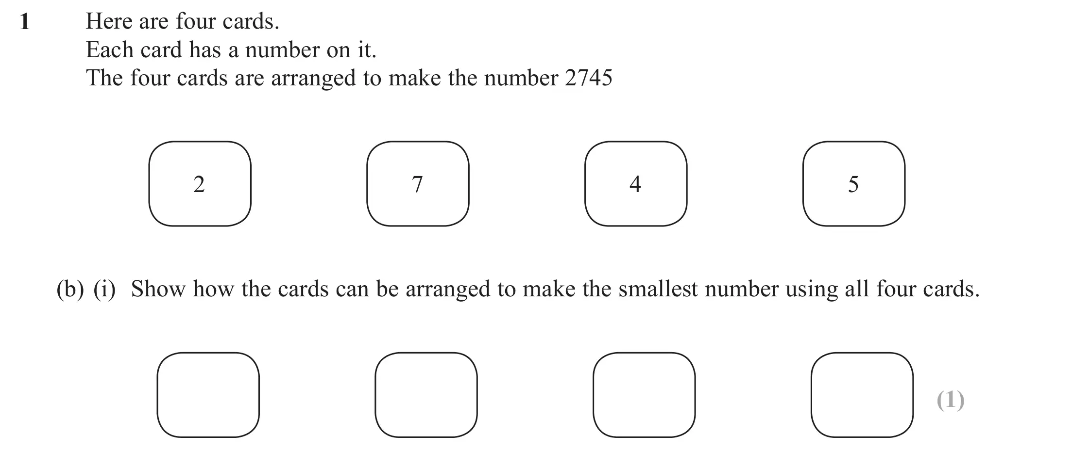 Question 1(b)(i) - Edexcel IGCSE Maths Past Papers - Foundation Resit Calculator June 2019 - Paper 1