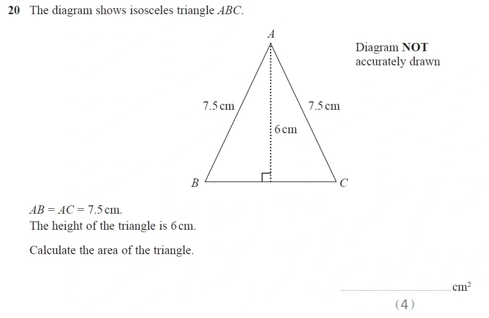 Question 45 - Edexcel IGCSE Maths Past Papers - Foundation Resit Calculator June 2019 - Paper 1