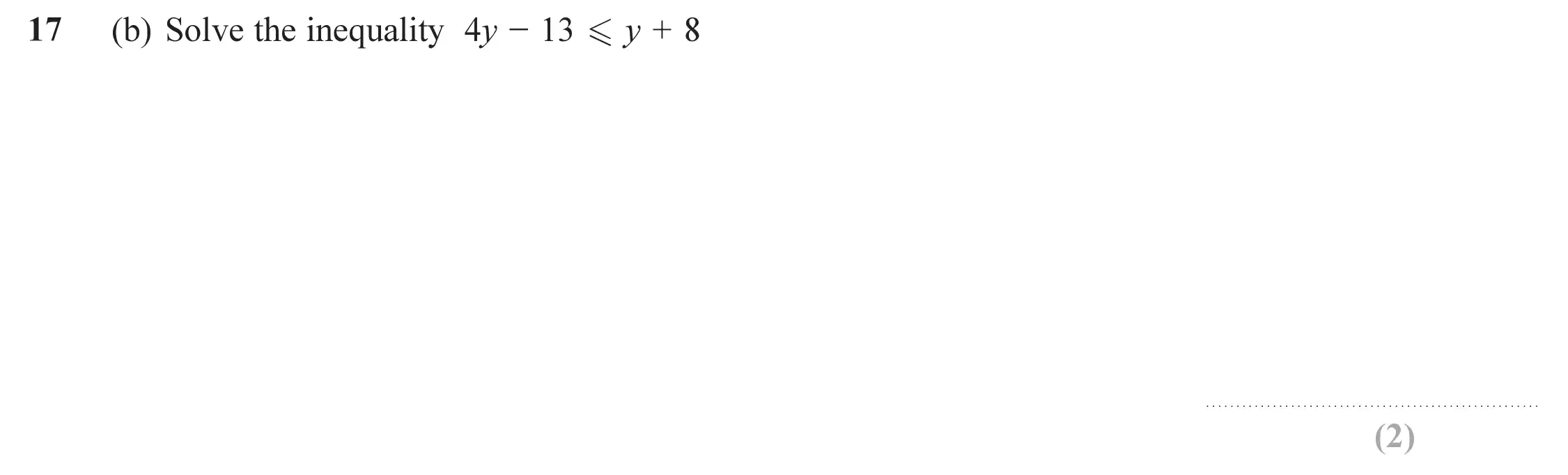 Question 17(b) - Edexcel IGCSE Maths Past Papers - Foundation Resit Calculator June 2019 - Paper 2