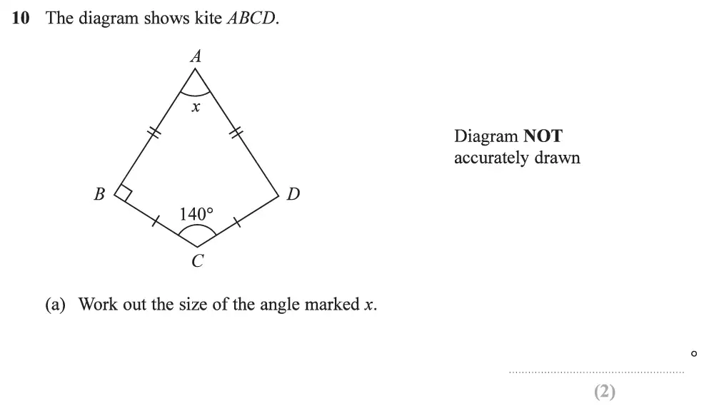 Question 20 - Edexcel IGCSE Maths Past Papers - Foundation Resit Calculator June 2019 - Paper 2