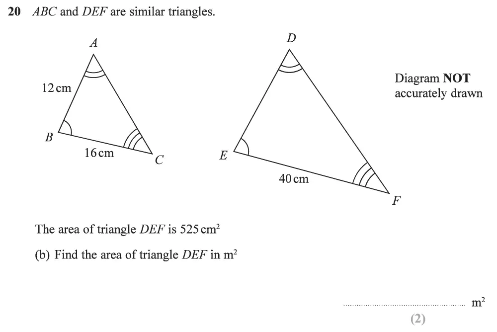 Question 38 - Edexcel IGCSE Maths Past Papers - Foundation Resit Calculator June 2019 - Paper 2