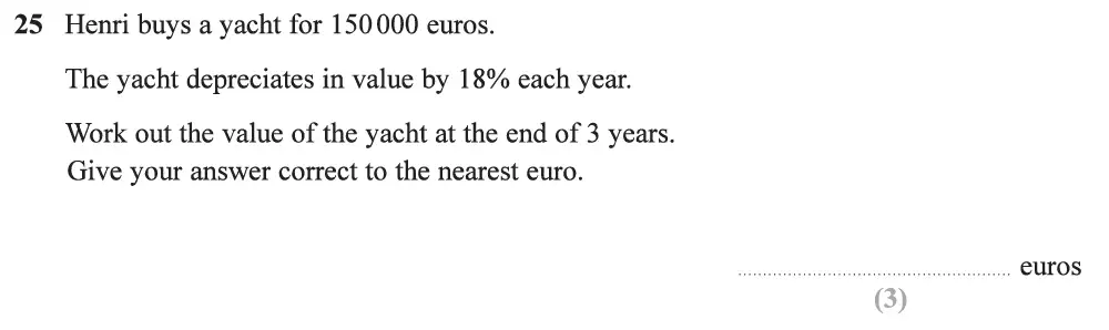 Question 45 - Edexcel IGCSE Maths Past Papers - Foundation Resit Calculator June 2019 - Paper 2