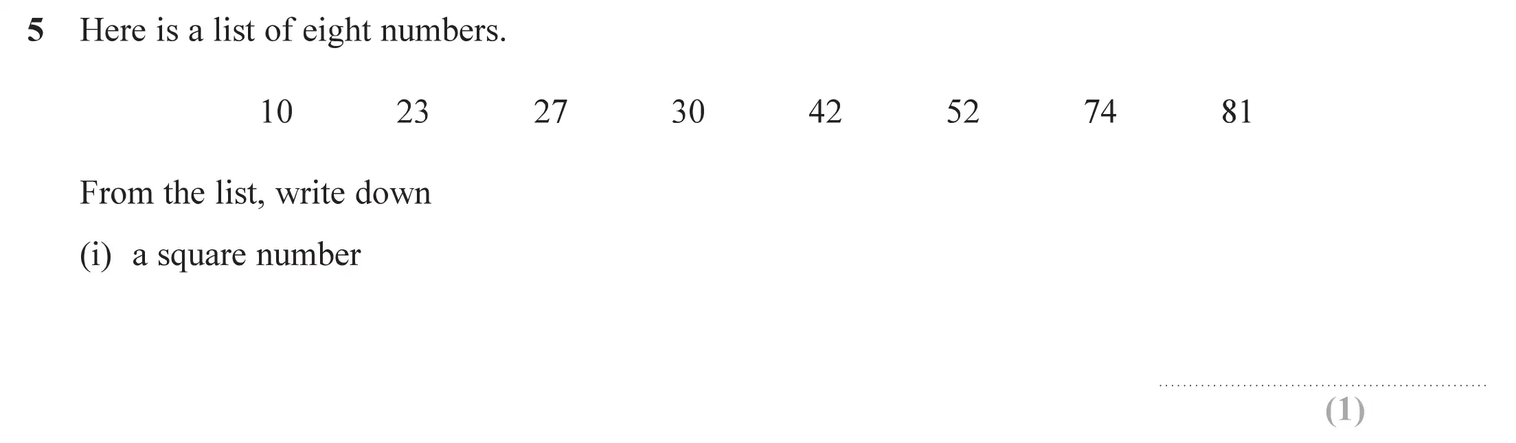 Question 5(i) - Edexcel IGCSE Maths Past Papers - Foundation Resit Calculator June 2019 - Paper 2