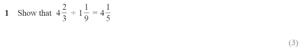 Question 01 - Edexcel IGCSE Maths Past Papers - Higher Calculator June 2019 - Paper 1