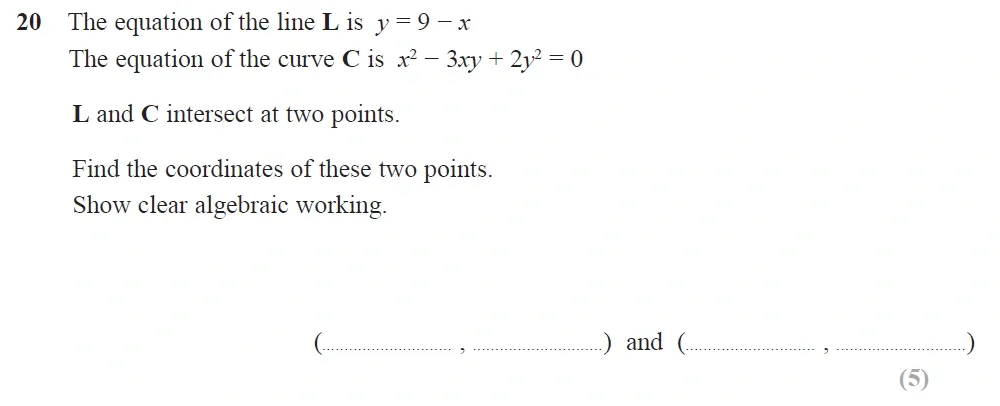 Question 30 - Edexcel IGCSE Maths Past Papers - Higher Calculator June 2019 - Paper 2