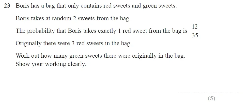 Question 33 - Edexcel IGCSE Maths Past Papers - Higher Calculator June 2019 - Paper 2