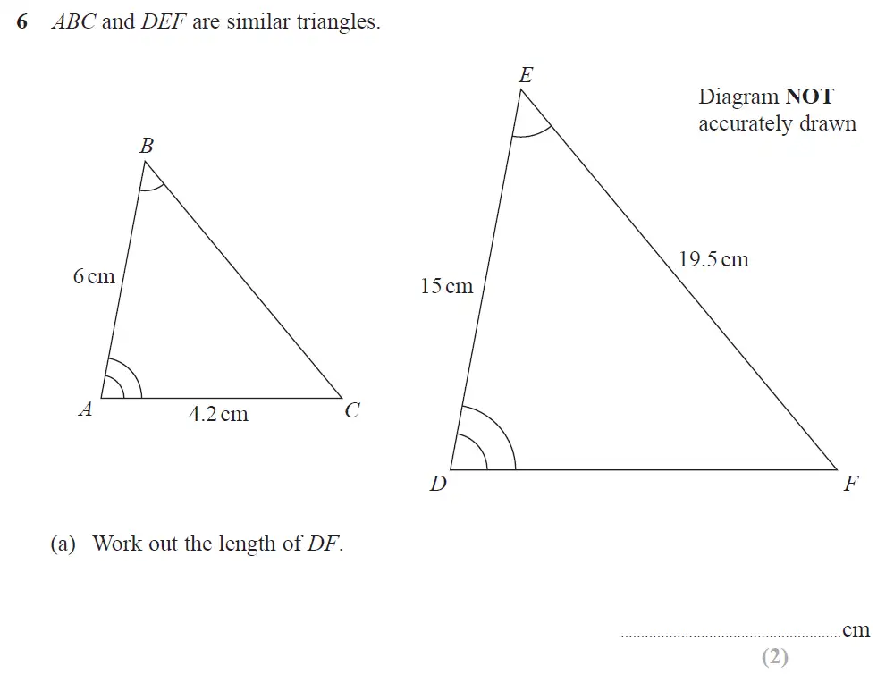 Question 08 - Edexcel IGCSE Maths Past Papers - Higher Calculator June 2019 - Paper 2