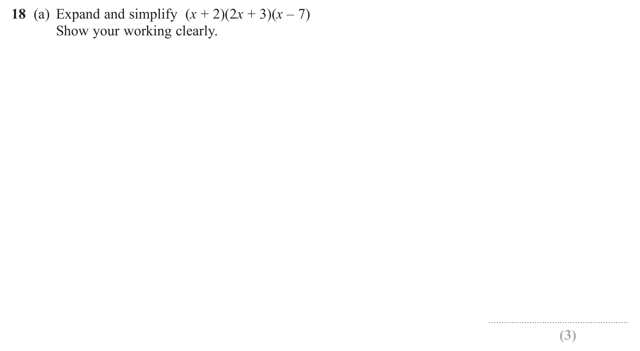 Question 18(a) - Edexcel IGCSE Maths Past Papers - Higher Resit Calculator June 2019 - Paper 1