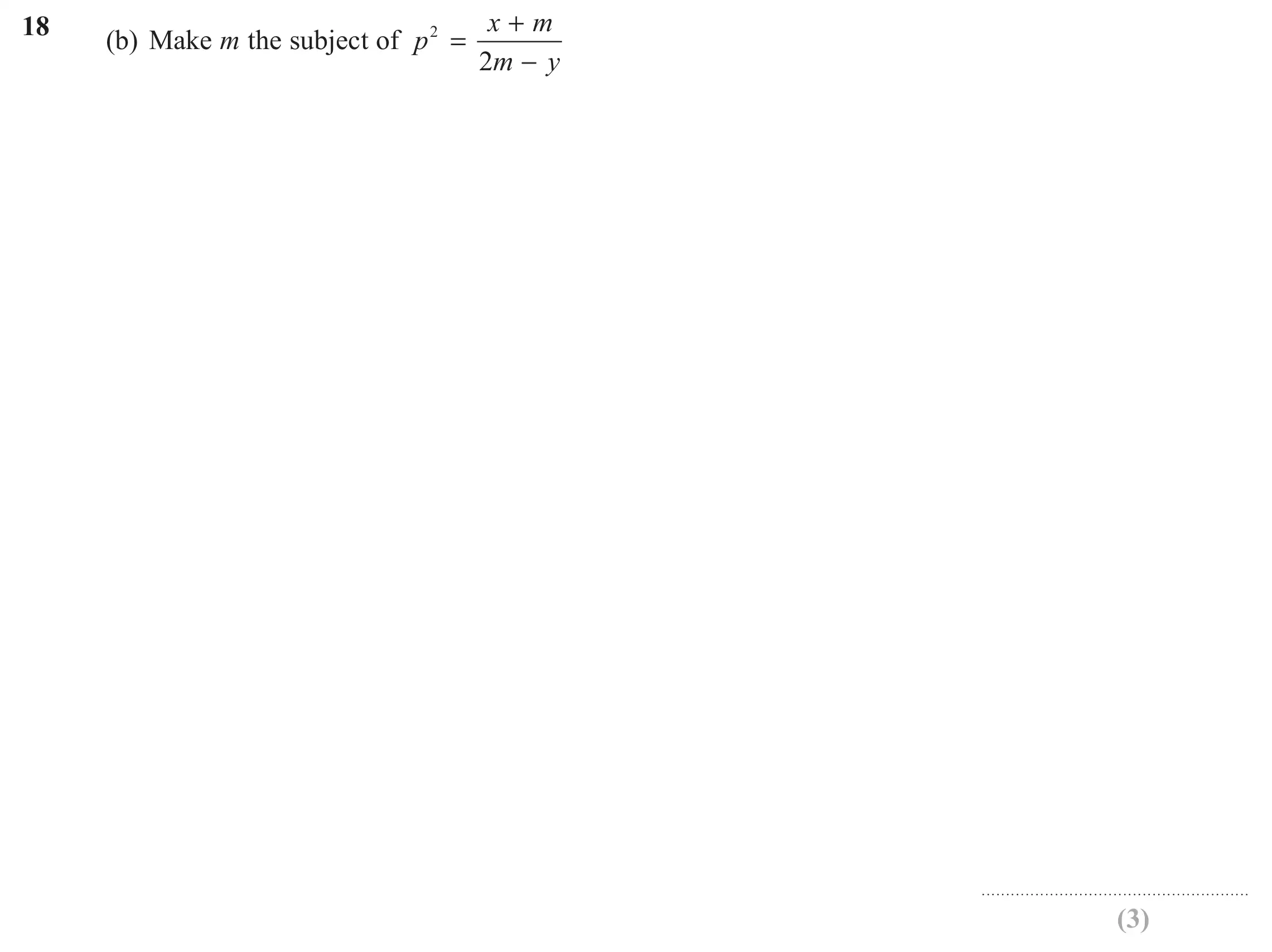 Question 18(b) - Edexcel IGCSE Maths Past Papers - Higher Resit Calculator June 2019 - Paper 1