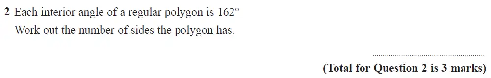 Question 02 - Edexcel IGCSE Maths Past Papers - Higher Resit Calculator June 2019 - Paper 1