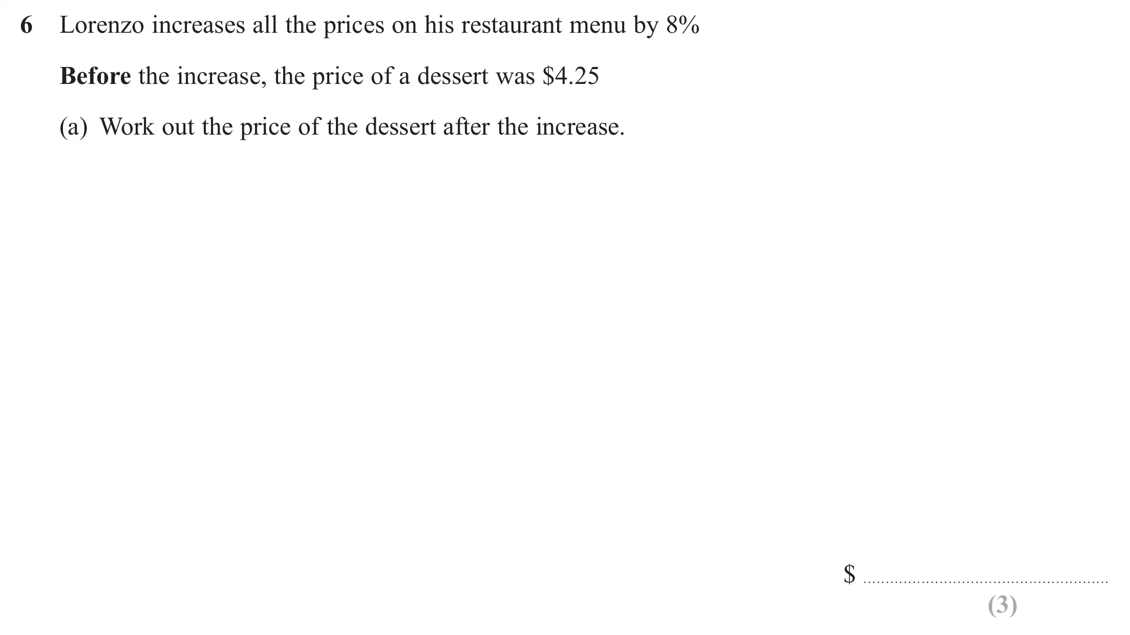 Question 6(a) - Edexcel IGCSE Maths Past Papers - Higher Resit Calculator June 2019 - Paper 1