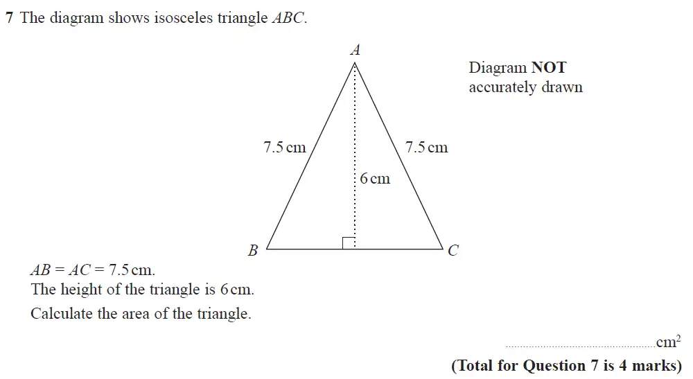 Question 07 - Edexcel IGCSE Maths Past Papers - Higher Resit Calculator June 2019 - Paper 1