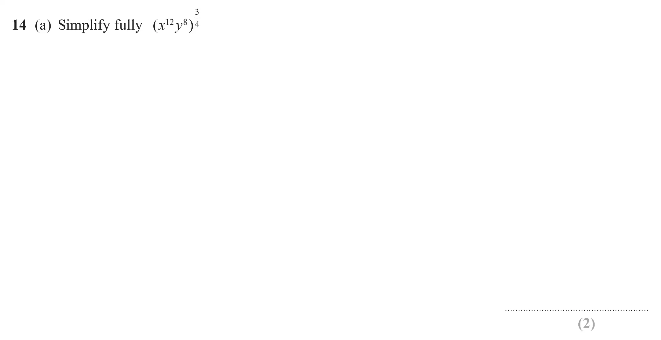 Question 14(a) - Edexcel IGCSE Maths Past Papers - Higher Resit Calculator June 2019 - Paper 2