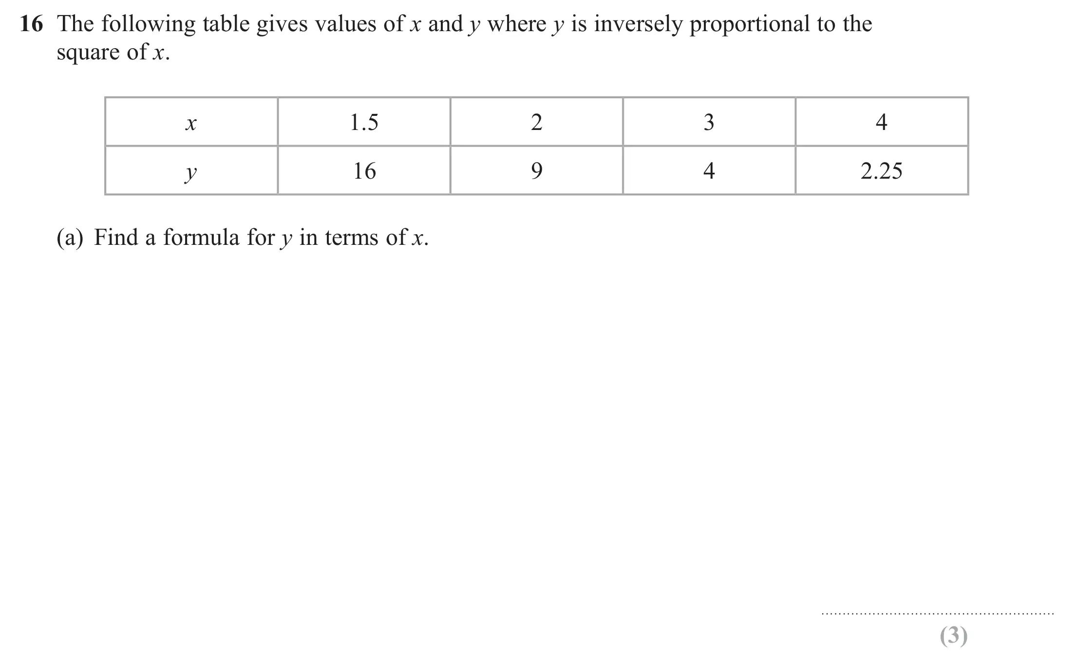 Question 16(a) - Edexcel IGCSE Maths Past Papers - Higher Resit Calculator June 2019 - Paper 2