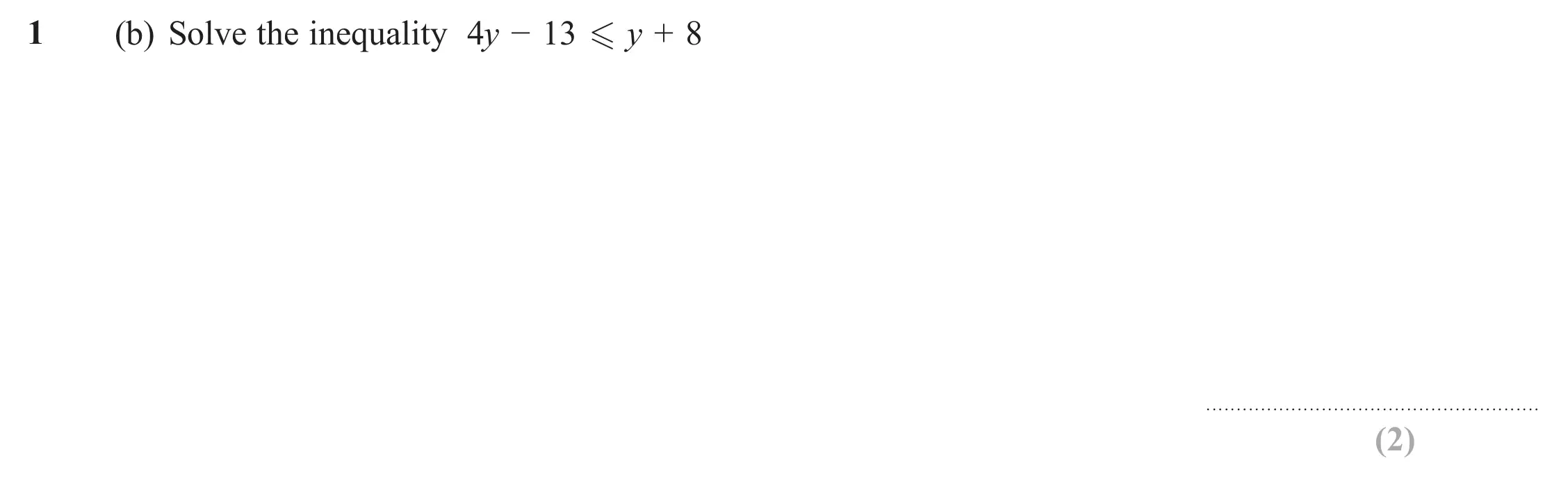 Question 1(b) - Edexcel IGCSE Maths Past Papers - Higher Resit Calculator June 2019 - Paper 2