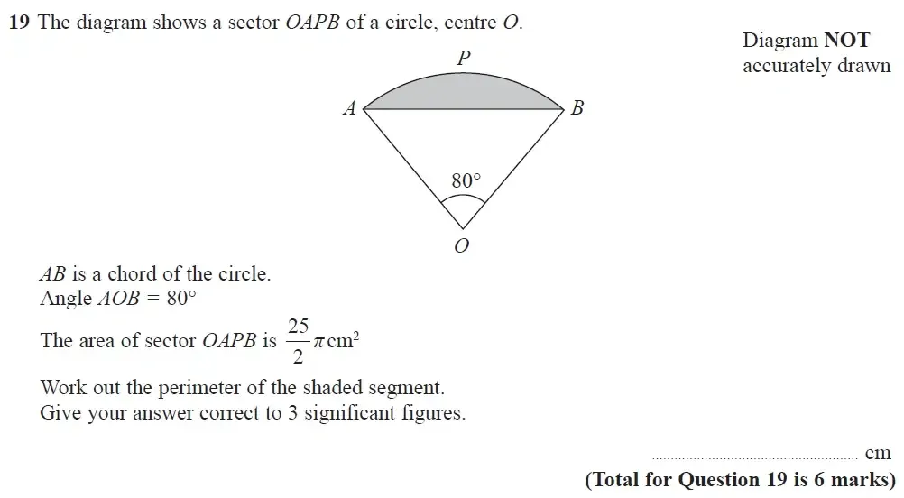 Question 19 - Edexcel IGCSE Maths Past Papers - Higher Resit Calculator June 2019 - Paper 2