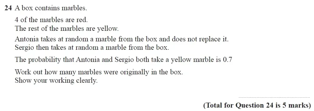 Question 24 - Edexcel IGCSE Maths Past Papers - Higher Resit Calculator June 2019 - Paper 2