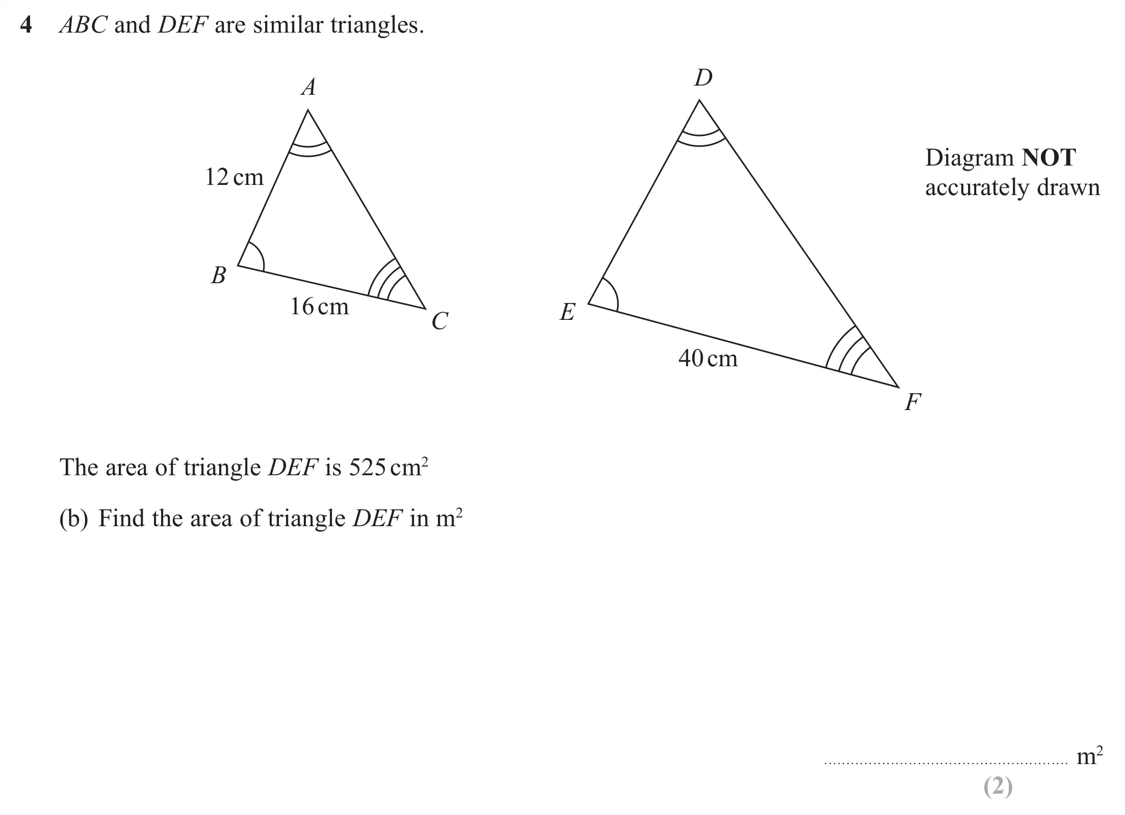 Question 4(b) - Edexcel IGCSE Maths Past Papers - Higher Resit Calculator June 2019 - Paper 2