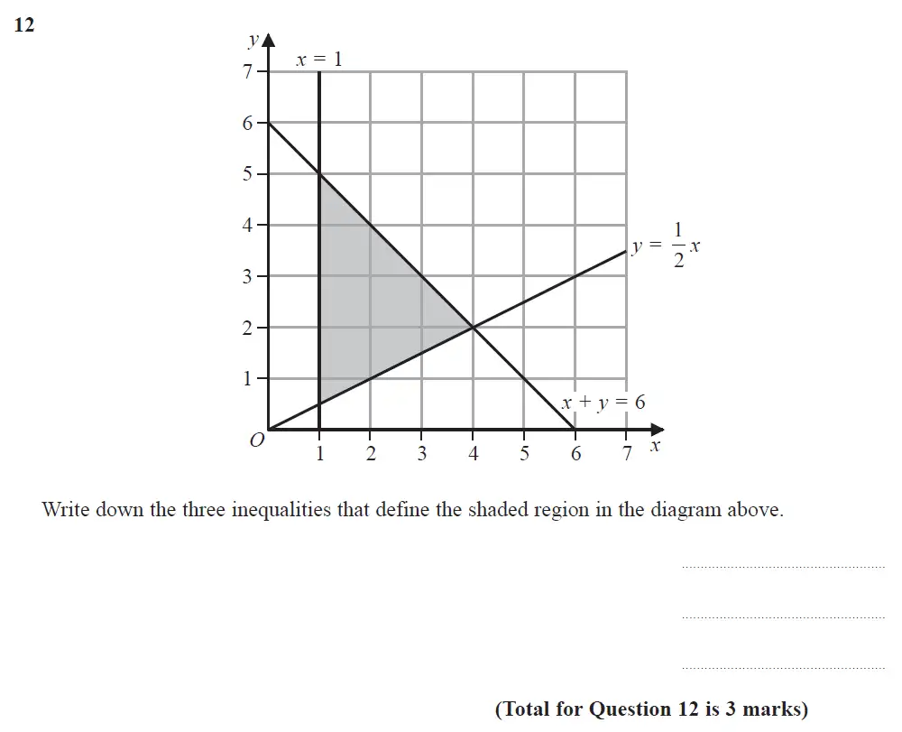 Question 12 - Edexcel IGCSE Maths Past Papers - B Resit Calculator June 2019 - Paper 1