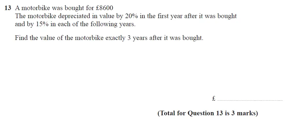 Question 13 - Edexcel IGCSE Maths Past Papers - B Resit Calculator June 2019 - Paper 1