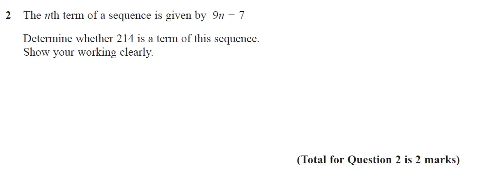 Question 02 - Edexcel IGCSE Maths Past Papers - B Resit Calculator June 2019 - Paper 1