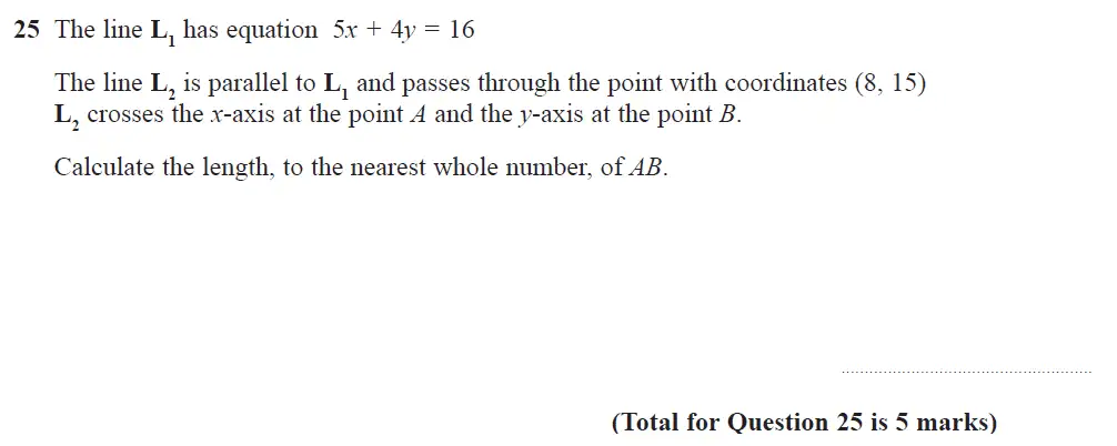 Question 29 - Edexcel IGCSE Maths Past Papers - B Resit Calculator June 2019 - Paper 1